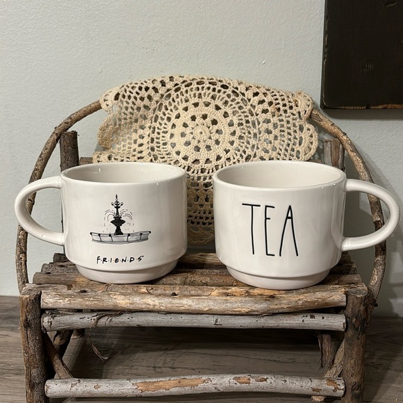 RAE DUNN Other - NWOT RAE DUNN FRIENDS COFFEE & TEA CERAMIC STACKING MUGS SET OF 2